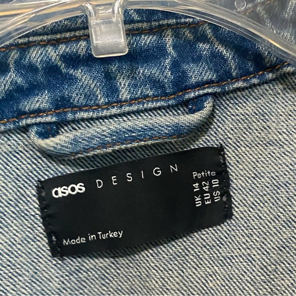 ASOS Denim Button Up Long Sleeve Dress Size 10P - Picture 6 of 11